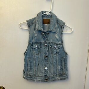 American Eagle Denim Vest Blue Size Small